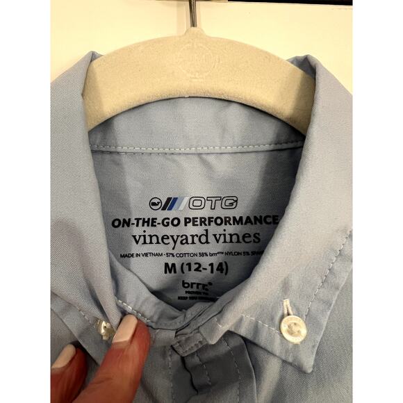 Vineyard Vines Boys Breakwater  Solid Performace Cotton Shirt - Picture 7 of 9